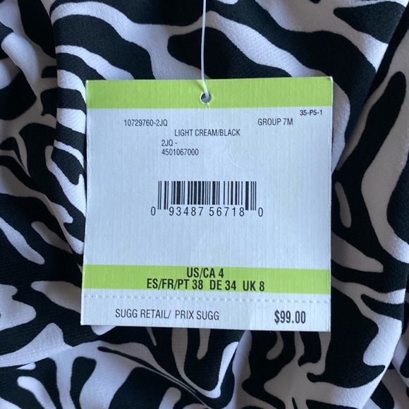 NWT Women’s Anne Klein size 4 black/white animal print dress, fully lined - Picture 6 of 6